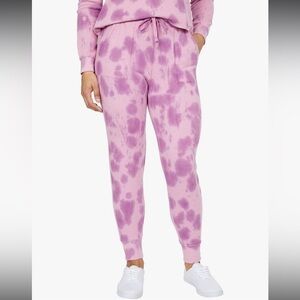 *Full Set* Splendid Cloud Tie Dye Crewneck Long Sleeve Top and Joggers in Mauve